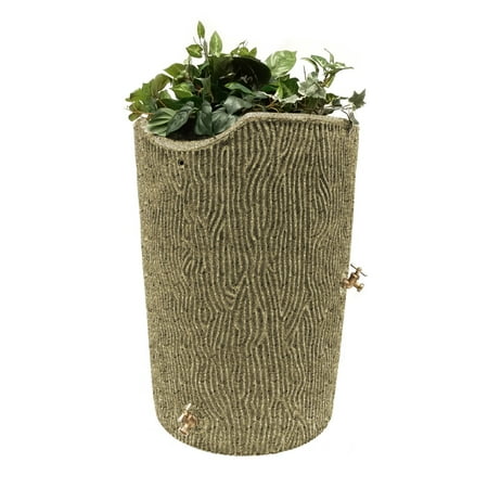 Good Ideas IMP-C90-SAN Impressions Tree Bark Rain Barrel, 90-Gallon, Sandstone