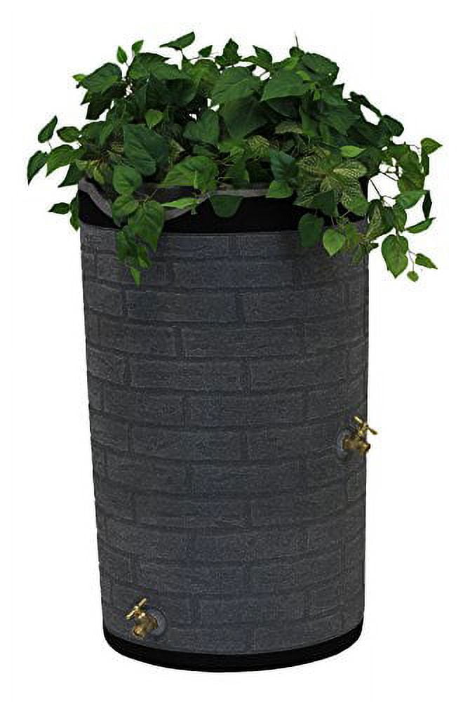 Good Ideas IMP-D50-DR-DAR Impressions Darkened Ribs Downton Rain Saver Barrel, 50 Gallon, Dark Granite