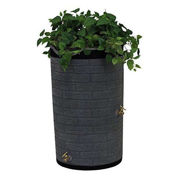 Good Ideas IMP-D50-DR-DAR Impressions Darkened Ribs Downton Rain Saver Barrel, 50 Gallon, Dark Granite