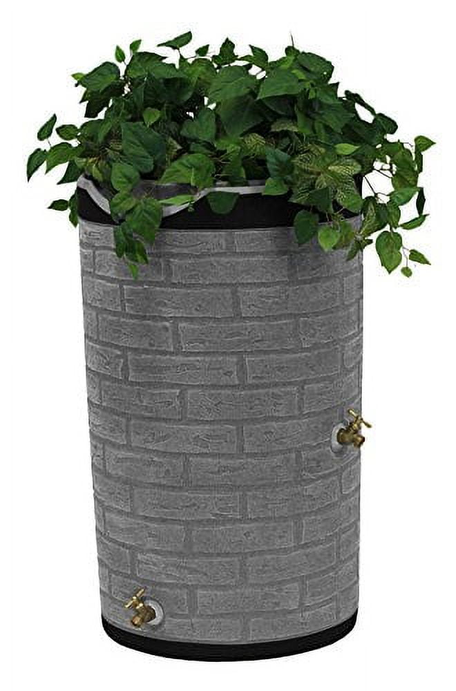 Good Ideas IMP-D50-DR-LIG Impressions Darkened Ribs Downton Rain Saver Barrel, 50 Gallon, Light Granite