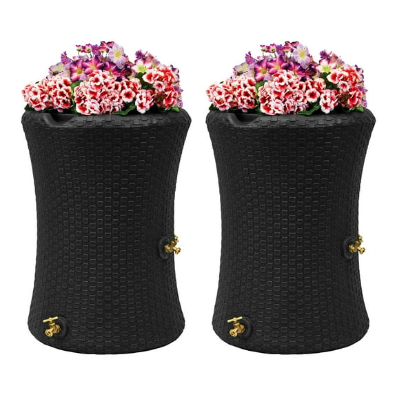 Good Ideas Impressions 50-Gallon Nantucket Rain Saver, Black (2 Pack)
