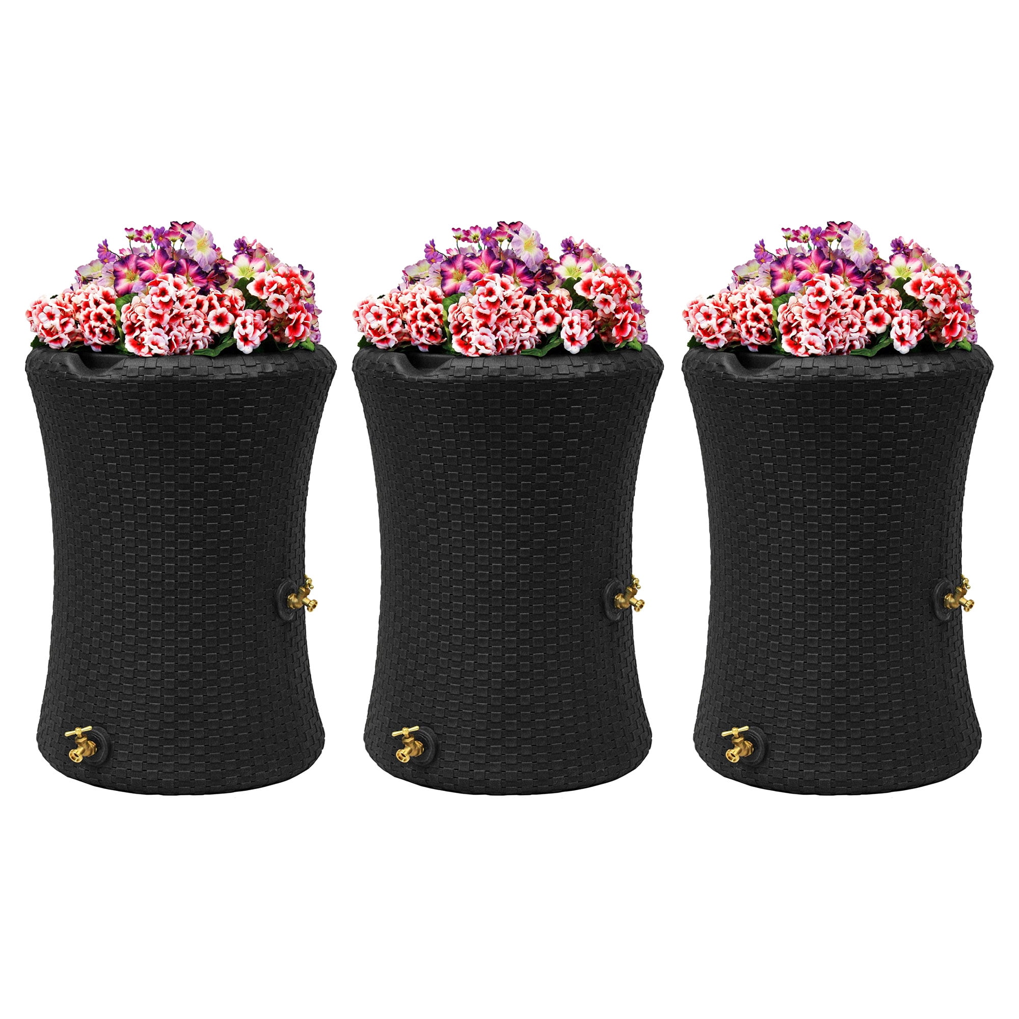 Good Ideas Impressions 50-Gallon Nantucket Rain Saver, Black (3 Pack)