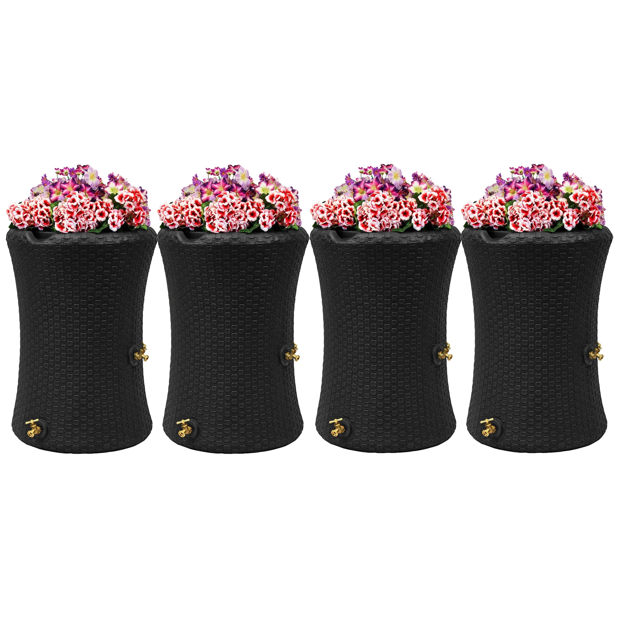 Good Ideas Impressions 50-Gallon Nantucket Rain Saver, Black (4 Pack)