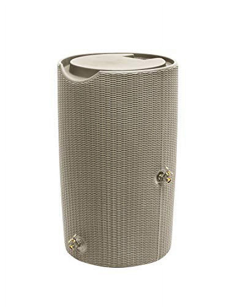 Desert Sand Wicker 50-Gallon Flat Top Rain Barrel