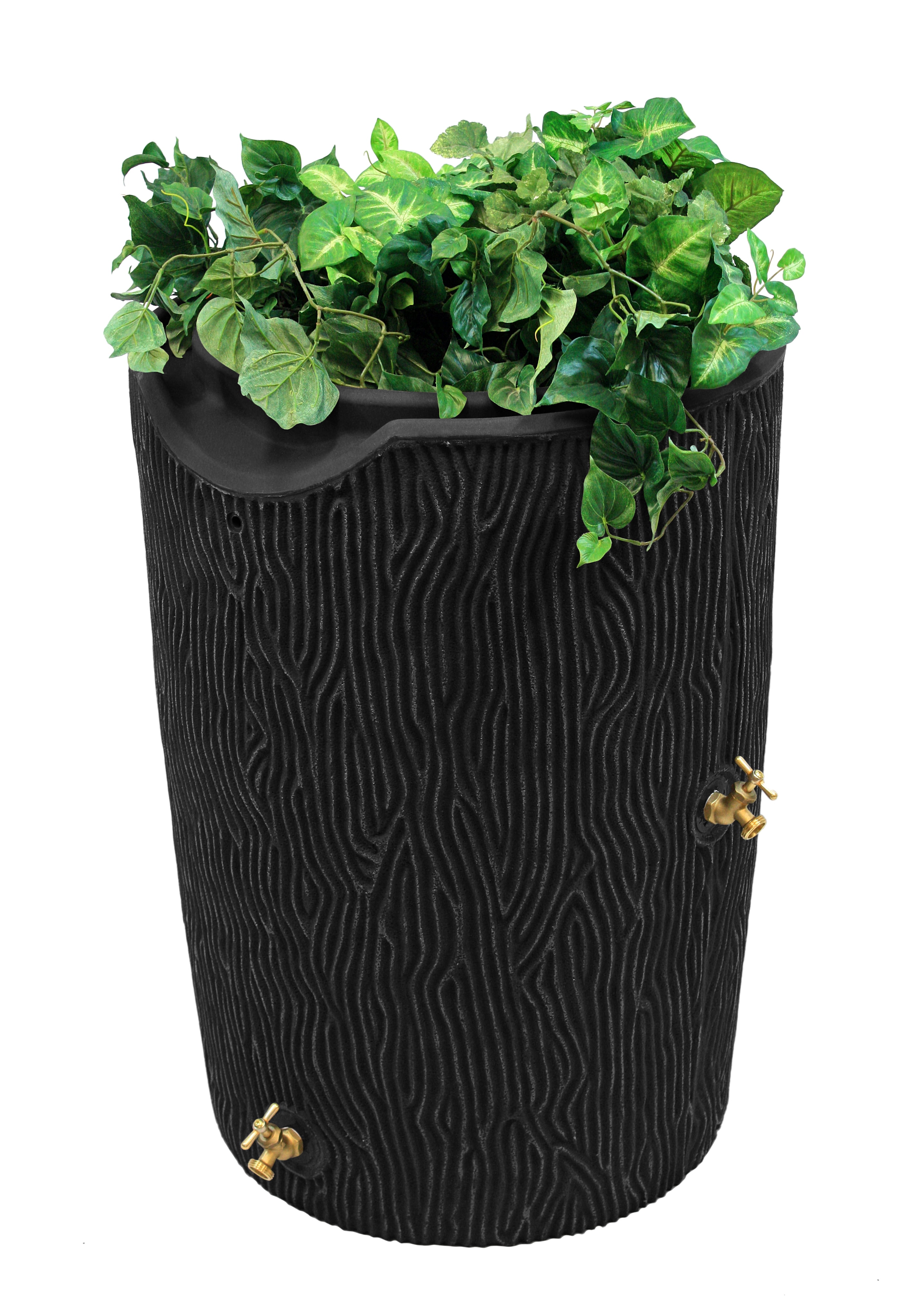 Good Ideas Impressions Bark 50 Gallon Rain Saver - Black