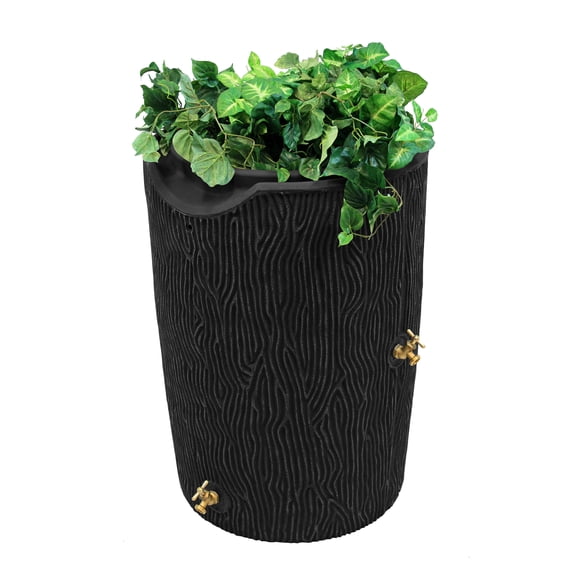 Good Ideas Impressions Bark 50 Gallon Rain Saver - Black