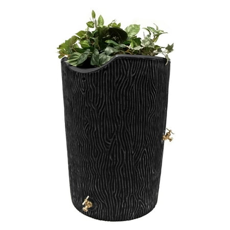 Good Ideas Impressions Bark 50 Gallon Rain Saver - Black