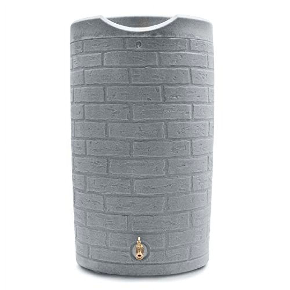 Slate 50-Gallon Plastic Rain Barrel with Planter