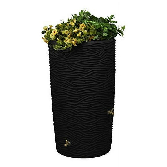Good Ideas Impressions Palm 65 Gallon Rain Saver - Black