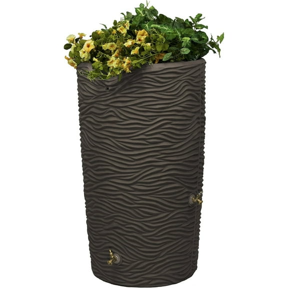 Good Ideas Impressions Palm 65 Gallon Rain Saver - Oak