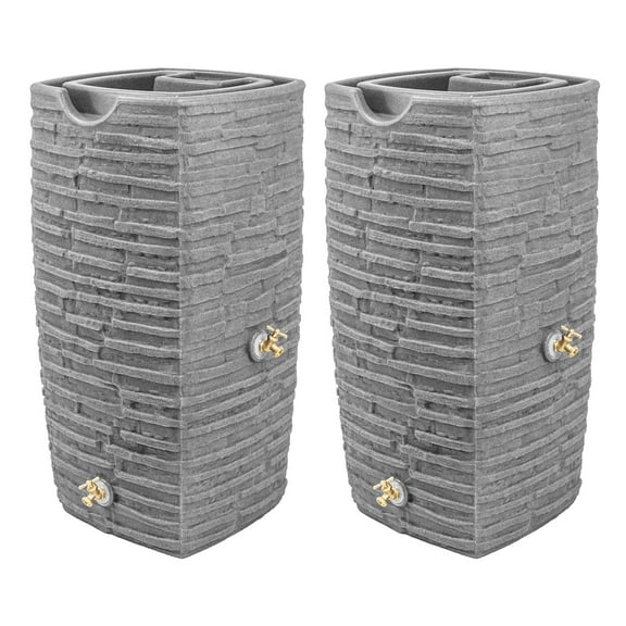 Good Ideas Impressions Riverwalk 50 Gal Rain Saver, Dark Granite (2 Pack)