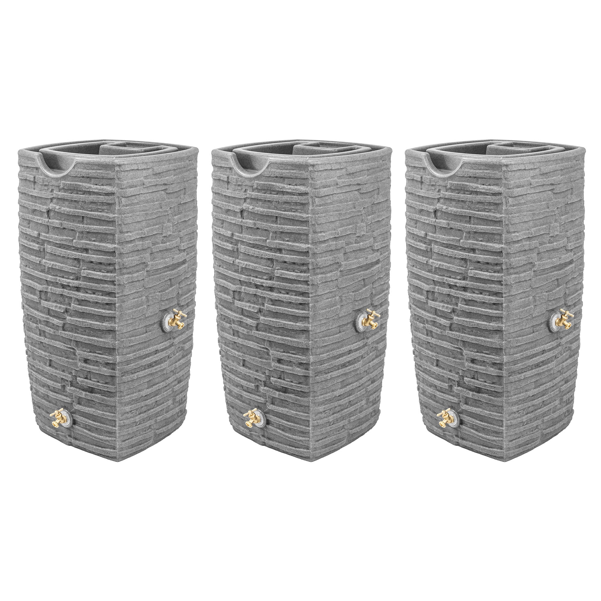 Good Ideas Impressions Riverwalk 50 Gal Rain Saver, Dark Granite (3 Pack)