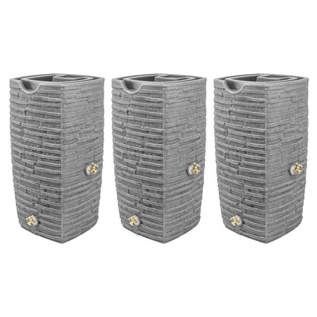 Good Ideas Impressions Riverwalk 50 Gal Rain Saver, Dark Granite (3 Pack)