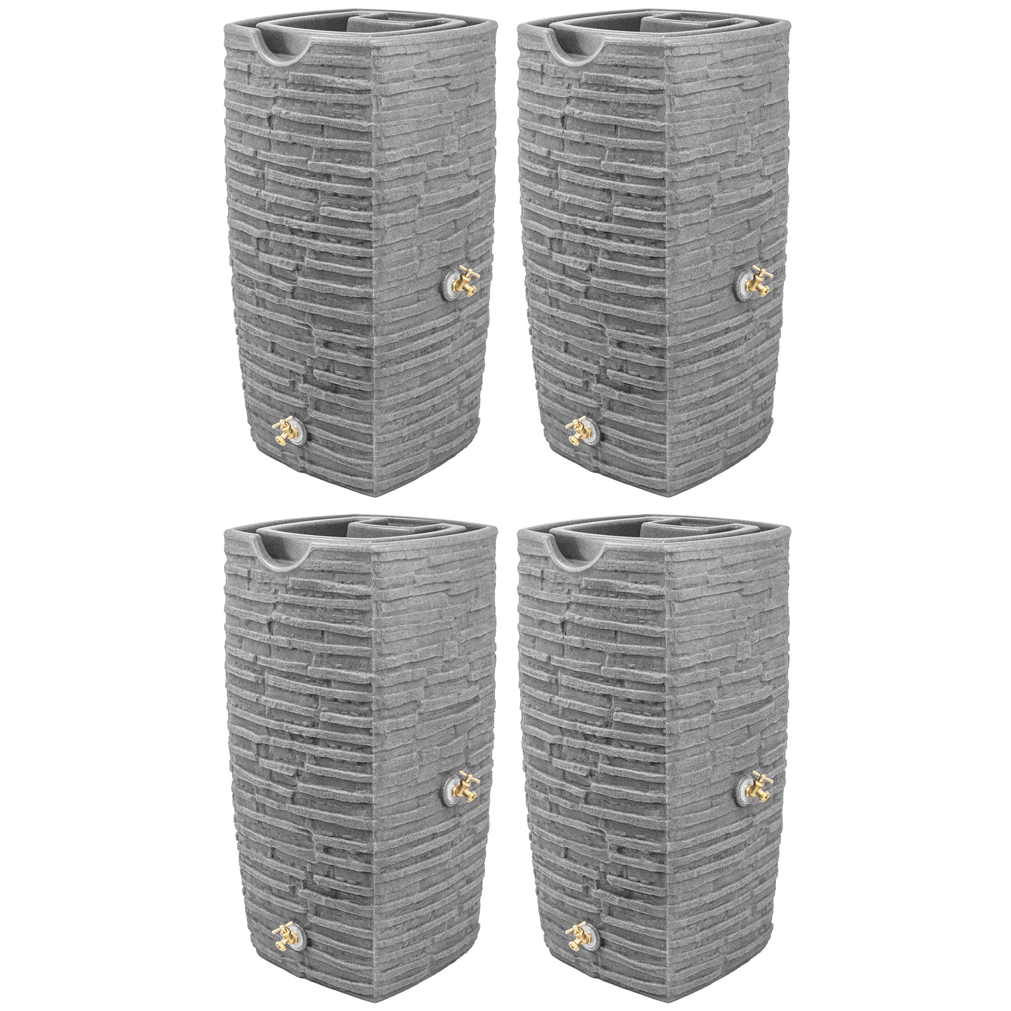 Good Ideas Impressions Riverwalk 50 Gal Rain Saver, Dark Granite (4 Pack)
