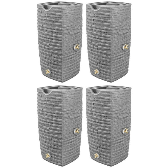 Good Ideas Impressions Riverwalk 50 Gal Rain Saver, Dark Granite (4 Pack)