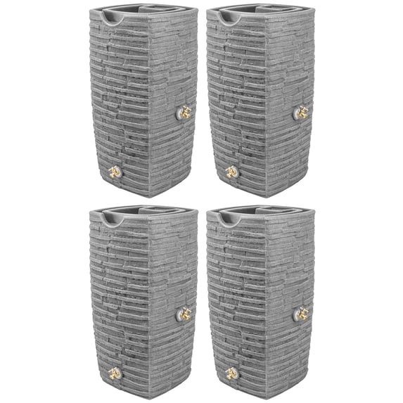 Good Ideas Impressions Riverwalk 50 Gal Rain Saver, Dark Granite (4 Pack)