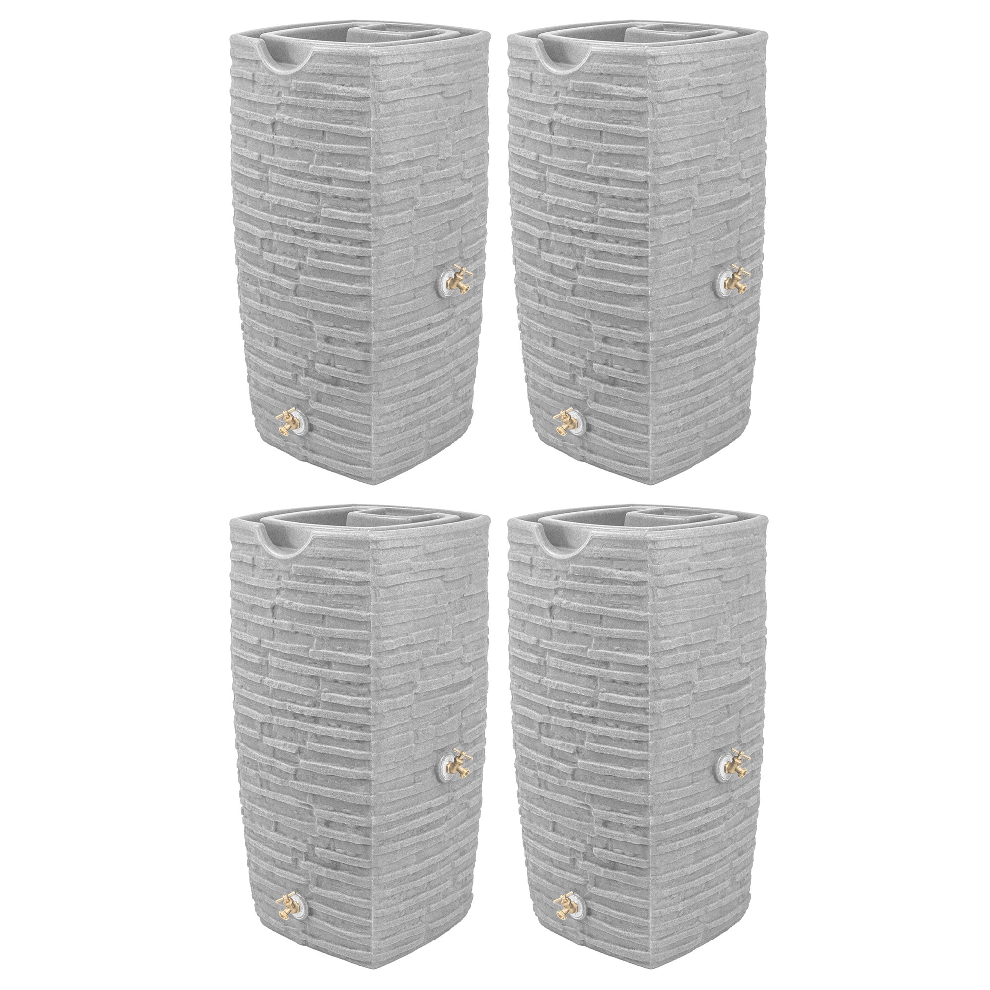 Good Ideas Impressions Riverwalk 50 Gal Rain Saver, Light Granite (4 Pack)