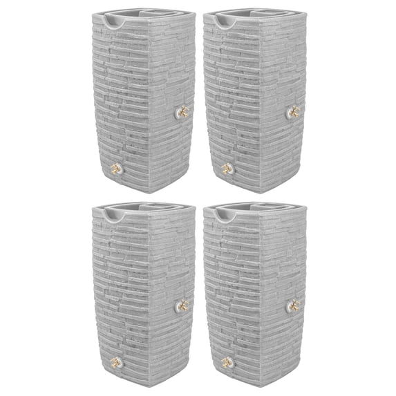 Good Ideas Impressions Riverwalk 50 Gal Rain Saver, Light Granite (4 Pack)