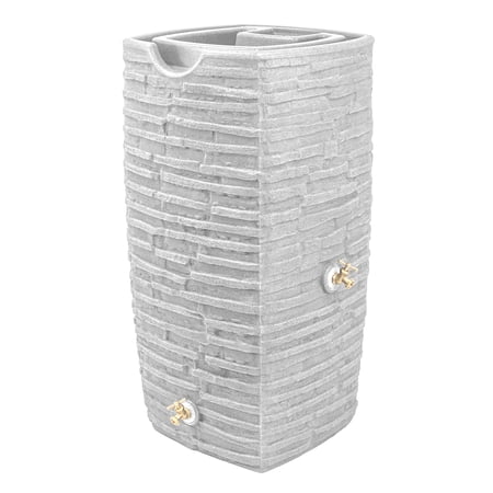 Good Ideas Impressions Riverwalk 50 Gal Rain Saver w/Spigots, Light Granite