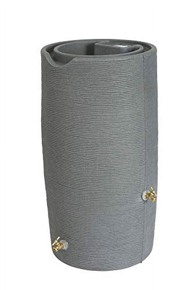 Light Granite 65-Gallon Plastic Planter Rain Barrel