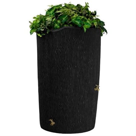 Good Ideas Impressions Tree Bark 90-Gallon Rain Barrel - Black