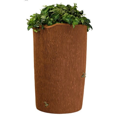 Good Ideas Impressions Tree Bark 90 Gallon Rain Barrel - Terra Cotta