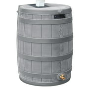 Good Ideas RW50 Rain Wizard 50gal Plastic Rain Barrel Water Collector, Gray