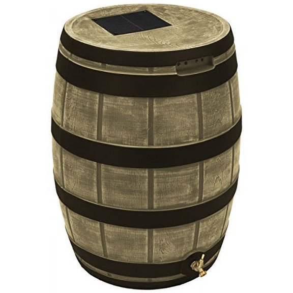 Good Ideas Rain Vault 50-Gallon Rain Barrel - Dark Ribbed - Khaki