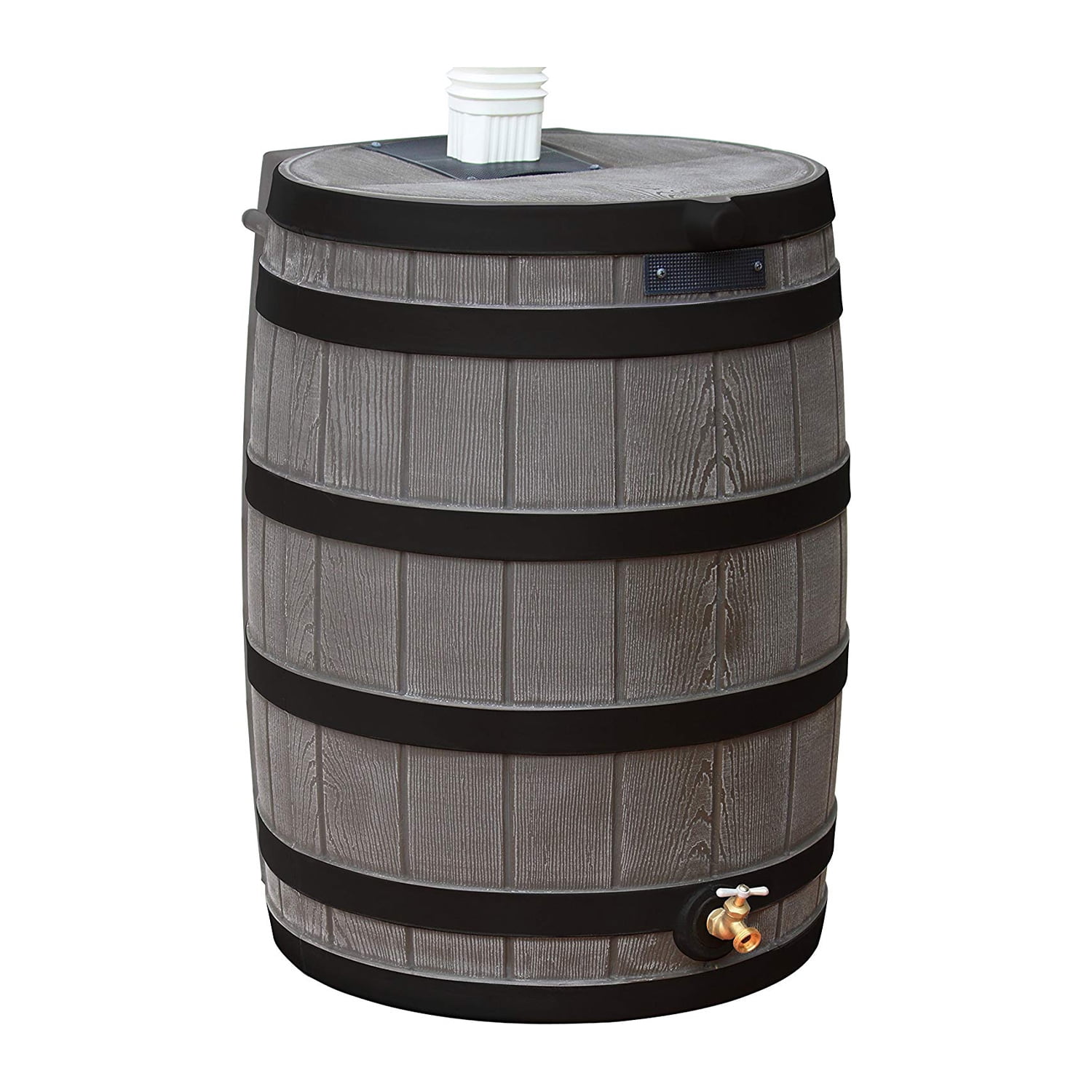 Good Ideas Rain Wizard 40 Gallon Rain Barrel with Darkened Ribs - Oak