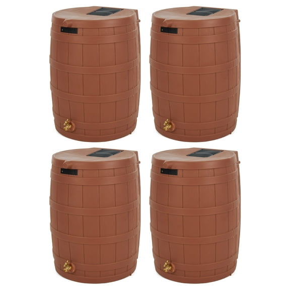 Good Ideas Rain Wizard 50 Gallon Rain Barrel, Terra Cotta, (4 Pack)