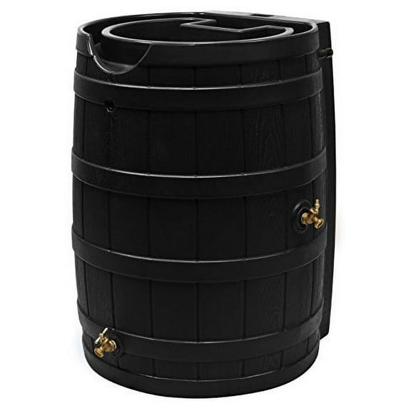 Good Ideas Rain Wizard 65 Gallon Rain Barrel - Black