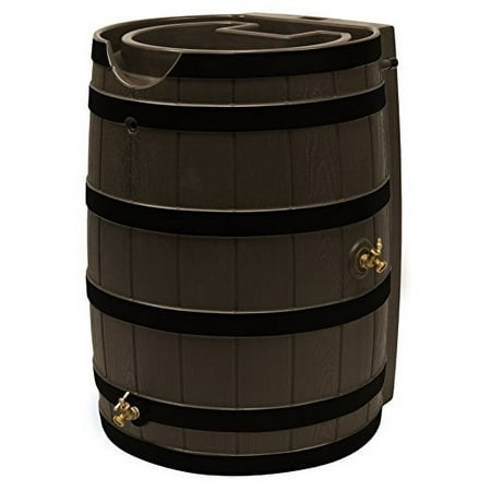 Good Ideas Rain Wizard 65 Gallon Rain Barrel with Darkened Ribs - Oak