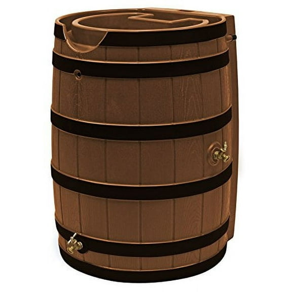 Good Ideas Rain Wizard 65 Gallon Rain Barrel with Darkened Ribs - Terra Cotta