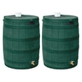 thumbnail image 1 of Good Ideas Rain Wizard Rain Storage Rain Barrel 50 Gallon, Green, (2 Pack), 1 of 7