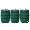 thumbnail image 1 of Good Ideas Rain Wizard Rain Storage Rain Barrel 50 Gallon, Green, (3 Pack), 1 of 7