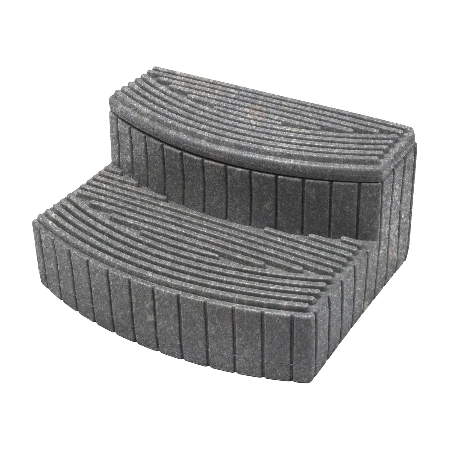 Granite Gray Plastic Storage Step with Hinged Lid