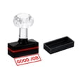 thumbnail image 1 of Uxcell Black Plastic Stamp Self Inking Red Ink Office Stamps Pre Inked Message Stamp 1.8'' x 0.8'' Good Job, 1 of 6