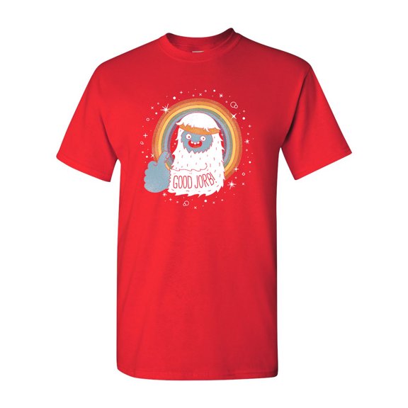 Good Jorb Snowman Sasquatch Yeti Bigfoot BeanePod Artworks Art Funny DT Adult T-Shirt Tee
