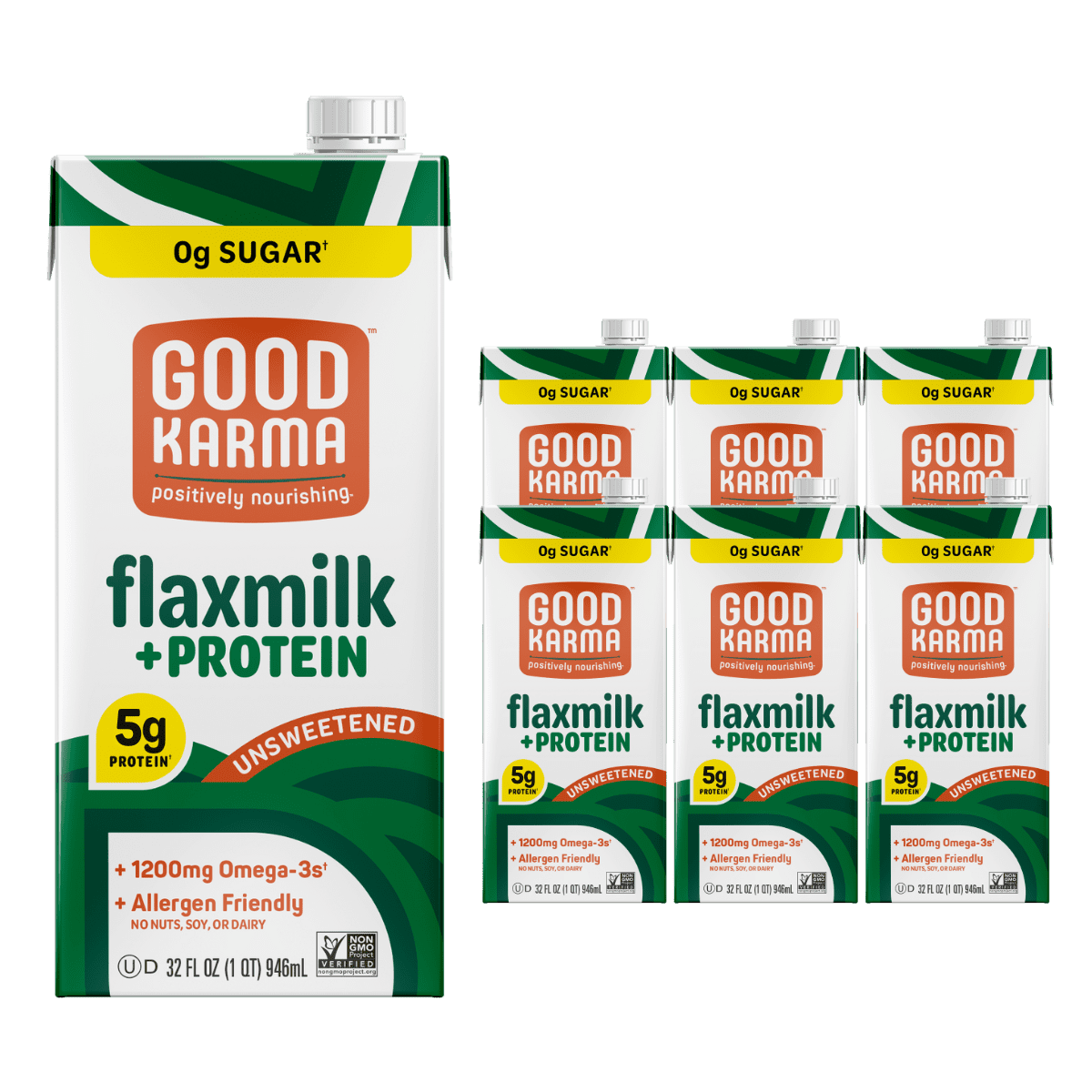 Good Karma Non Dairy Unsweetened Flaxmilk Vegan Protein Packed