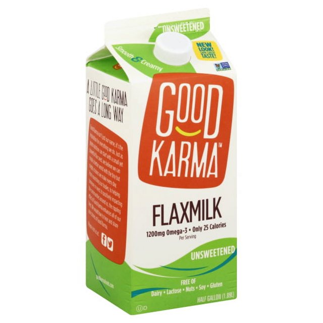 Good Karma Unsweetened Flaxmilk, Half Gallon