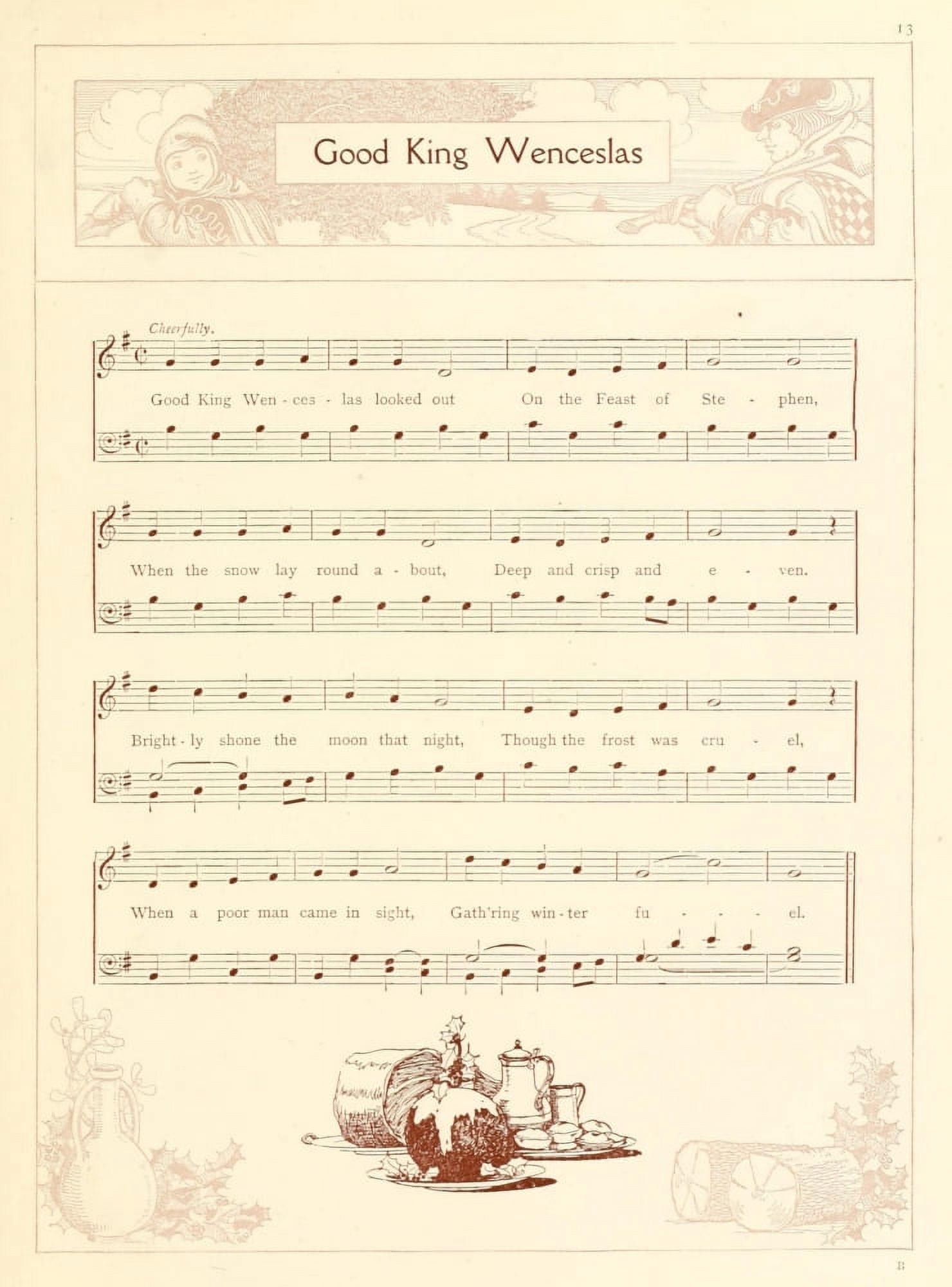 Good King Wenceslas Traditional Christmas Carols 1922 Canvas Art - (24 x 36)