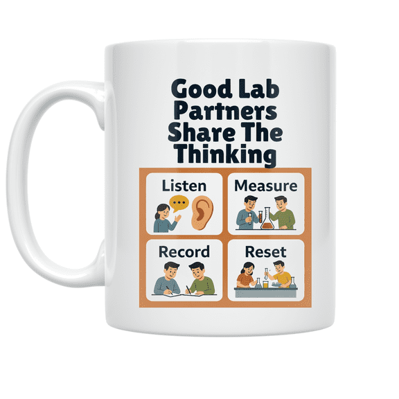 Good Lab Partners Share The Thinking - Science Enthusiast - 11 oz Ceramic Coffee Mug