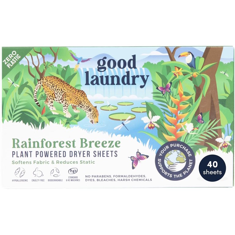 Good Laundry - Rainforest Breeze Scented Dryer Sheets, Reduce
