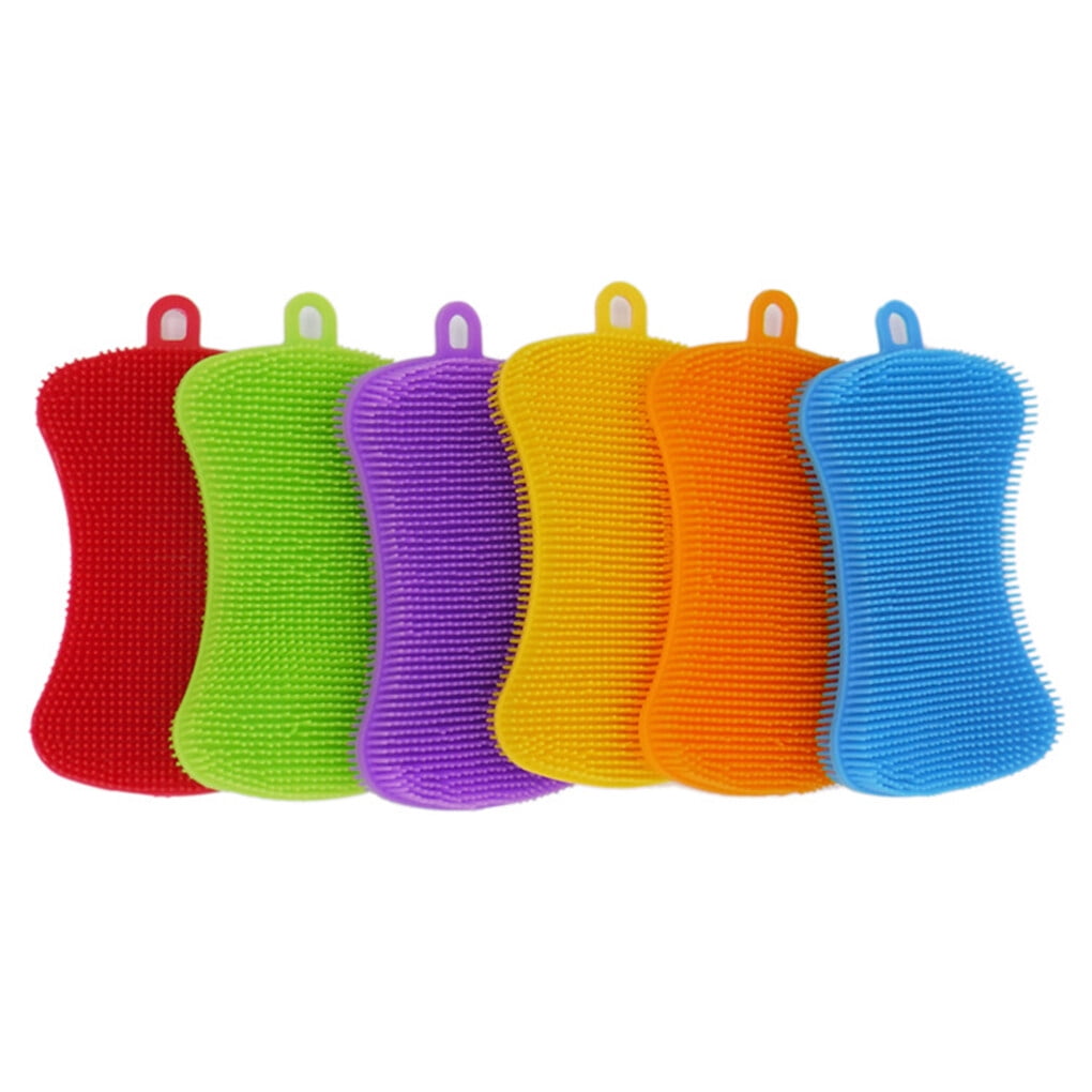 GoodLife Silicone Sponges Dish Scrubber Kitchen Wash HeatResistant NonStick Cleaning Brush