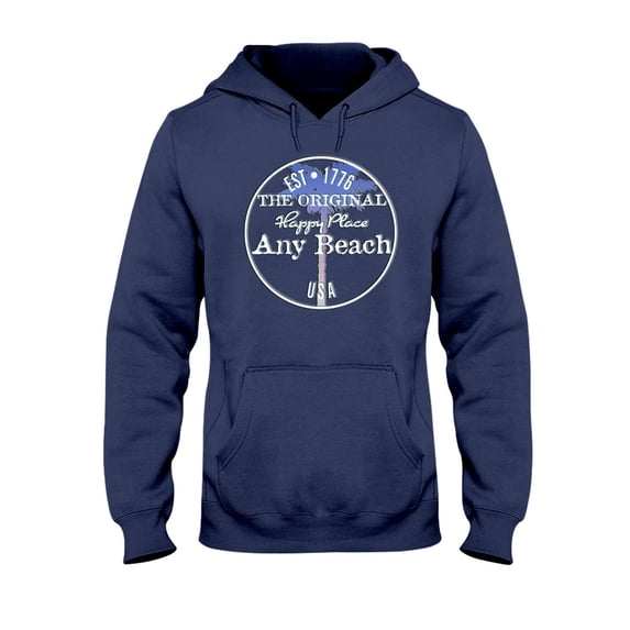 Good Life Unisex Any Beach Is My Happy Place Hoodie Pullover Fleece