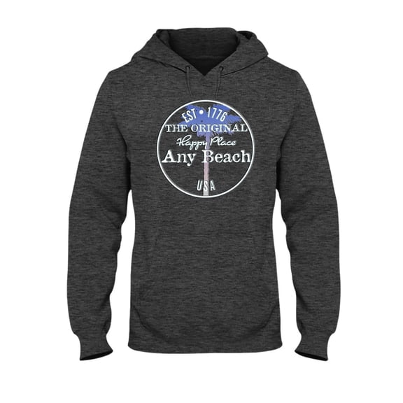 Good Life Unisex Any Beach Is My Happy Place Hoodie Pullover Fleece