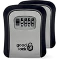 thumbnail image 1 of Good Lock Portable Key Storage Box - Lightweight & Durable Plastic Combination Lockbox - 4-Digit Code Security Lockbox for House Keys, Realtors, Airbnb & Contractors - Gray/Black-2, 1 of 7