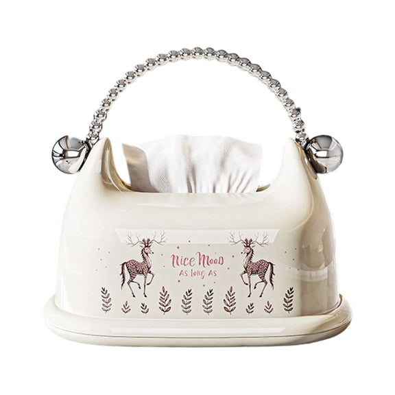 Good-Looking Handbag Style Tissue Box Spring Holder Large Capacity Light Luxury Style Tissue Paper Storage Box