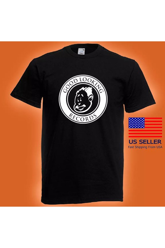 Good Looking Records Men's Black T-shirt Size S to 5XL