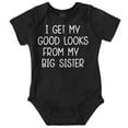 thumbnail image 1 of Good Looks Big Sis Little Sister Sibling Bodysuit Jumper Girls Infant Baby Brisco Brands 12M, 1 of 6
